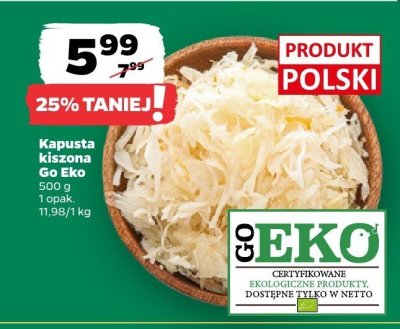 Kapusta kiszona promocja w Netto