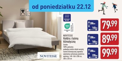 Kołdra z taśmą klimatyczną 160x200cm promocja w Aldi