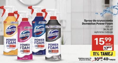 Spray do czyszczenia Domestos Power Foam wybrane rodzaje promocja w Delikatesy Centrum