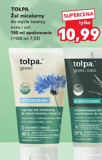 Oczyszczający żel z peelingiem do mycia twarzy TOŁPA GREEN MEN promocja