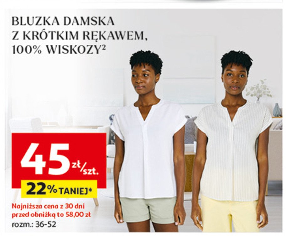 Bluzka damska krótki rękaw wiskoza 36-52 promocja