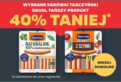 Parówki tarczyński, różne rodzaje promocja w Netto