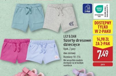 Szorty dresowe dziecięce 92-116 Lily & dan promocja
