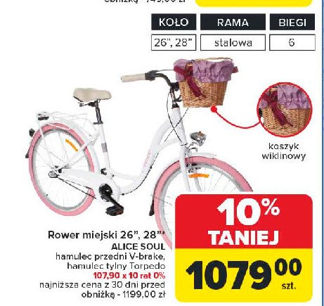 Rower 28 ctb 6b alice soul GREEN BIKE promocja w Carrefour