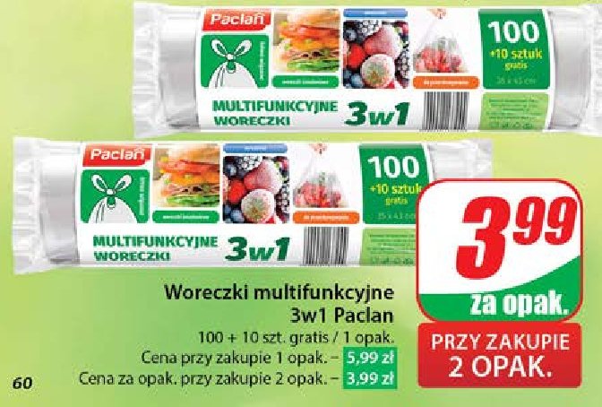 Woreczki multifunkcyjne 3w1 Paclan promocja w Dino