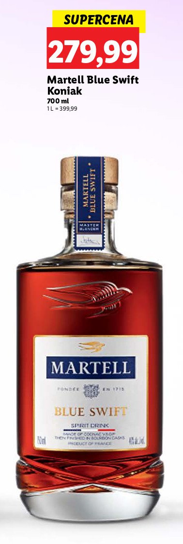 Cognac Martell blue swift promocja w Lidl