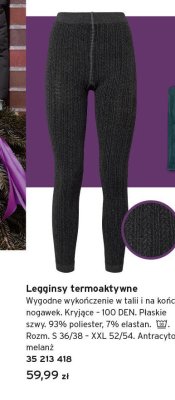 Legginsy termoaktywne antracytowy melanż promocja w Tchibo