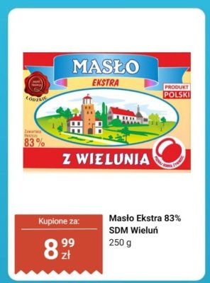 Masło Ekstra 83% SDM Wieluń z Wielunia promocja w Dino