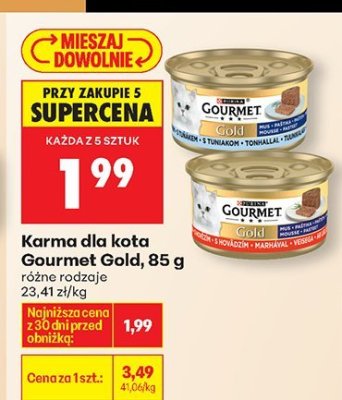 Karma dla kota Gourmet Gold, 85 g promocja w Biedronka
