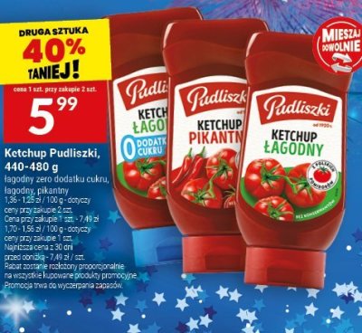 Ketchup Pudliszki pikantny promocja w Twój Market