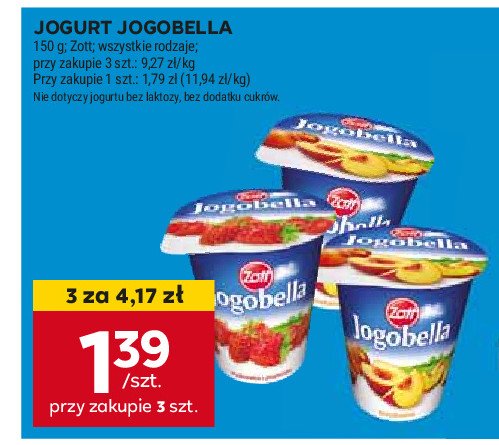 Jogurt truskawka Zott jogobella promocja