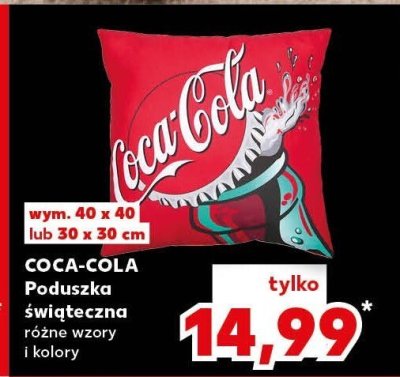 Poduszka świąteczna COCA-COLA różne wzory i kolory promocja w Kaufland