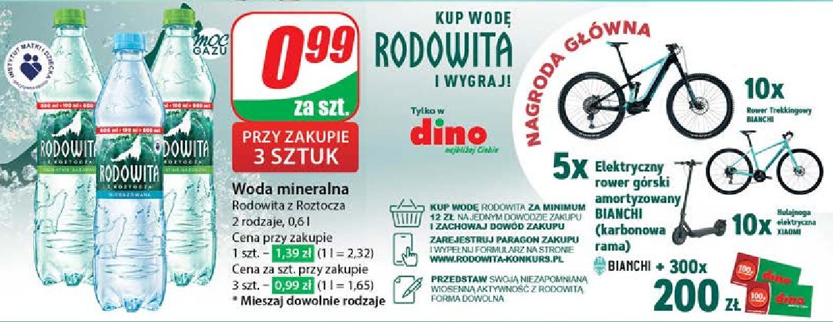 Woda delikatnie gazowana Rodowita z roztocza promocja