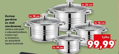 Zestaw garnków ze stali nierdzewnej promocja w Kaufland