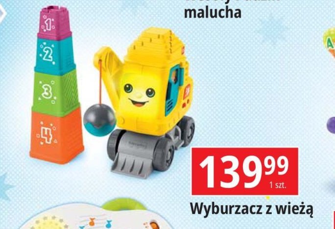 Wyburzacz z wieżą Fisher-price promocja w Leclerc