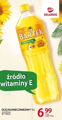 Olej słonecznikowy Bartek 1 l promocja w Selgros