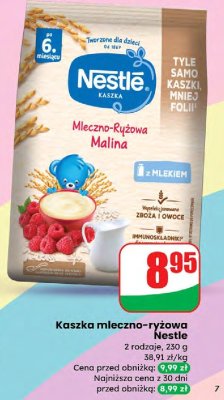 Kaszka mleczno-ryżowa malina promocja w Dino
