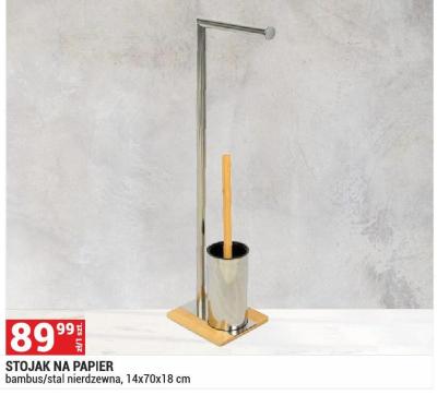 STOJAK NA PAPIER bambus/stal nierdzewna, 14x70x18 cm promocja w Merkury Market