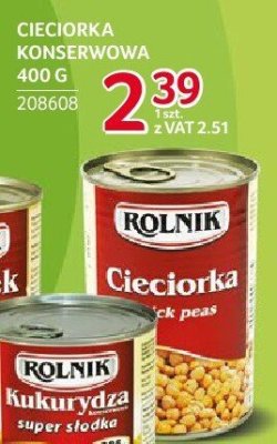 Cieciorka konserwowa Rolnik 400g promocja w Selgros
