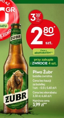 Piwo Żubr butelka zwrotna 0,5l promocja w Żabka