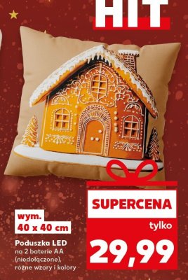 Poduszka LED na 2 baterie AA (niedołączone), różne wzory i kolory wym. 40 x 40 cm Kaufland promocja w Kaufland