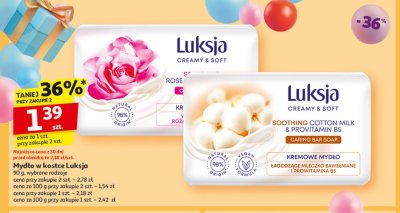 Myd艂o softening rose & milk proteins Luksja creamy & soft promocja