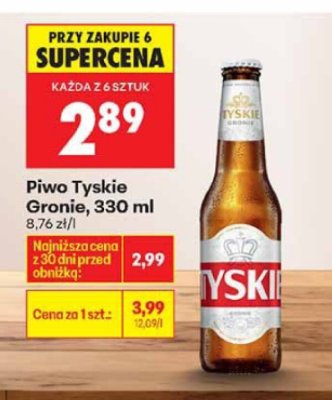 Piwo Tyskie Gronie, 330 ml promocja w Biedronka