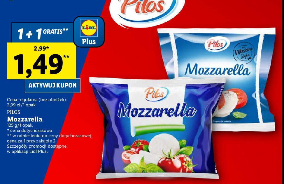 Ser mozzarella mini Pilos promocja