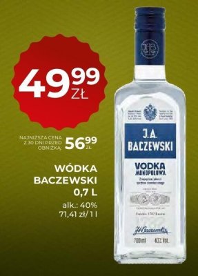 Wódka Baczewski 0,7 L promocja w Duży Ben