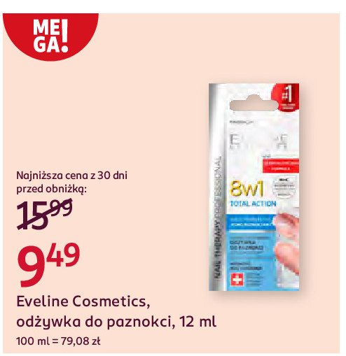 Odżywka do paznokci 8in1 total action Eveline professional promocja