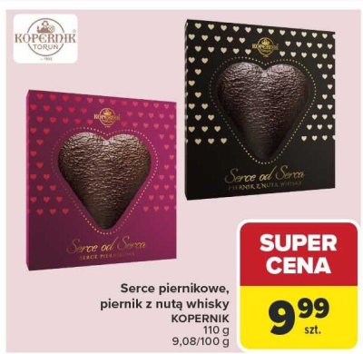Pierniki Serce piernikowe, piernik z nutą whisky Kopernik promocja w Carrefour Market