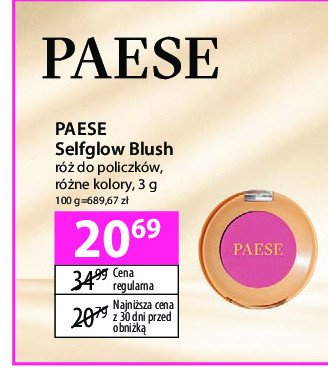 Róż do policzków 07 promise PAESE SELF GLOW promocja