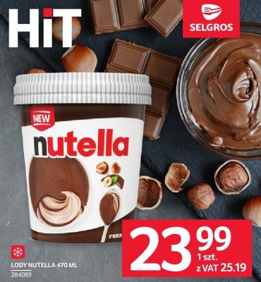 Lody nutella promocja w Selgros