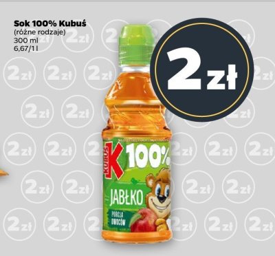 Sok 100% Kubuś różne rodzaje promocja w Netto