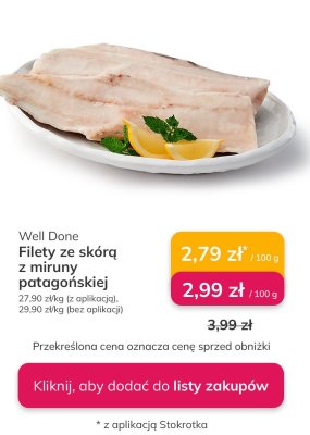 Filety ze skórą z miruny patagońskiej promocja w Stokrotka