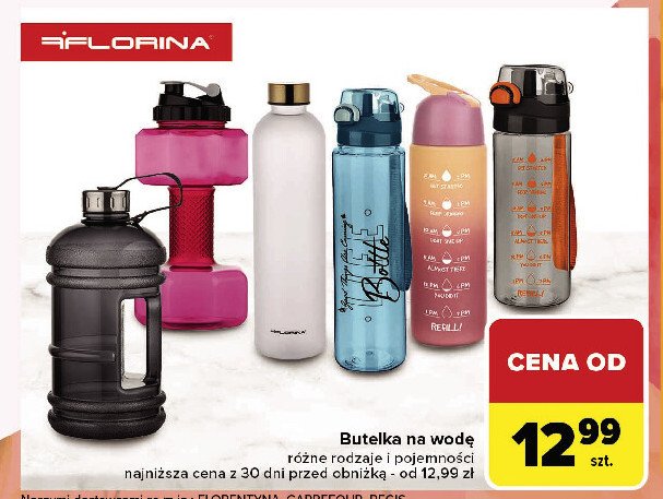 Butelka na wodę Florina (florentyna) promocja w Carrefour