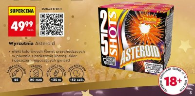 Wyrzutnia fajerwerków Asteroid promocja w Biedronka