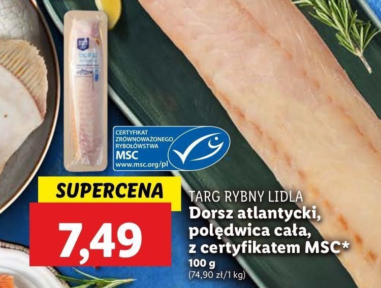 Dorsz atlantycki - polędwica Rybny targ lidla promocja