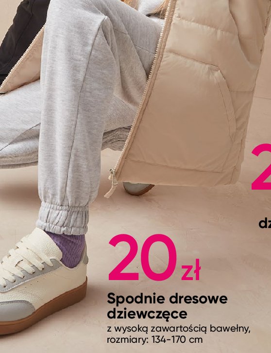 Spodnie dresowe dziewczęce 134-170 cm promocja w Pepco