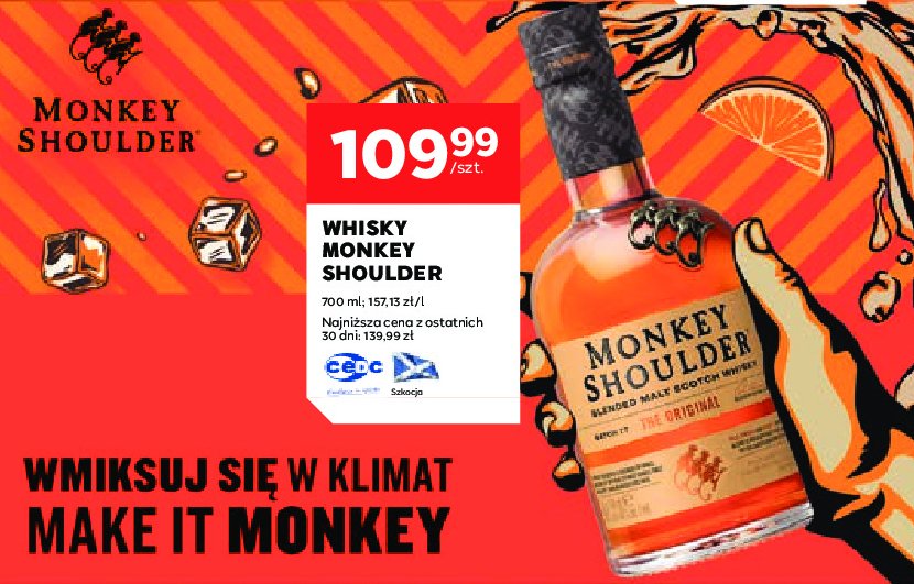 Whisky Monkey shoulder promocja w Stokrotka