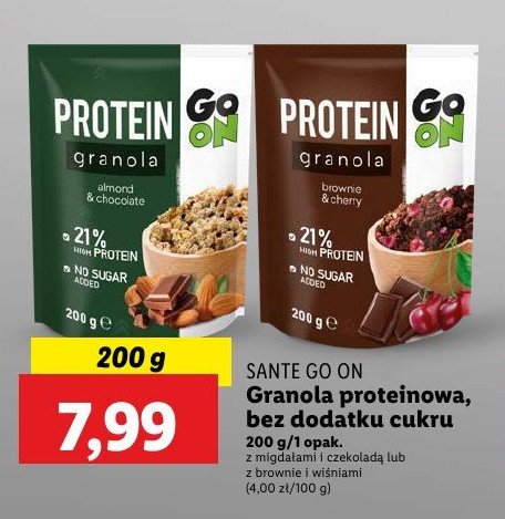 Granola migdały i czekolada Sante go on! protein promocja