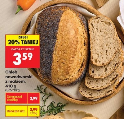 Chleb nowodworski z makiem, 410 g promocja w Biedronka