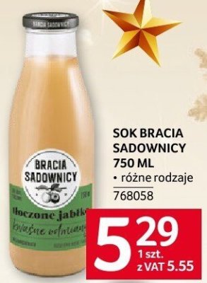 Sok Bracia Sadownicy 750 ml różne rodzaje promocja w Selgros
