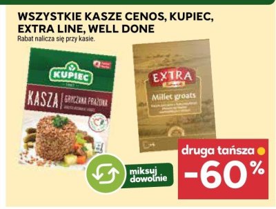 Kasze Cenos, Kupiec, Extra Line, Well Done promocja w Stokrotka