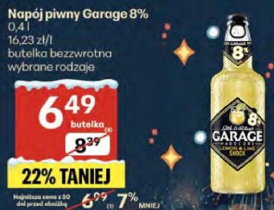Napój piwny Garage 8% promocja w Delikatesy Centrum