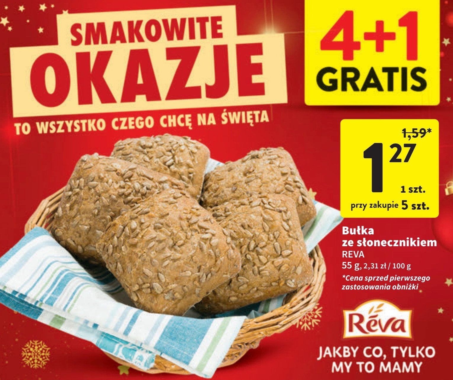 Bułka ze słonecznikiem Reva promocja