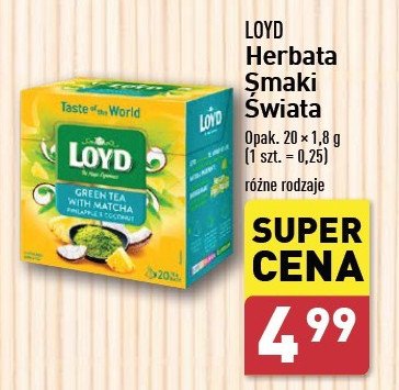 Herbata zielona z matcha pineapple & coconut Loyd tea the magic experience promocja