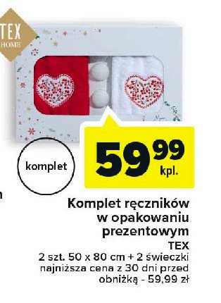 Zestaw r臋cznik贸w 2x 50 x 80 cm + 2x 艣wieczki Tex promocja