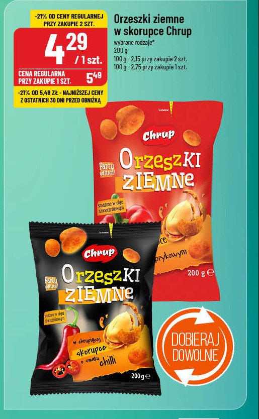 Orzeszki ziemne w skorupce o smaku chilli Chrup promocja