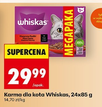 Karma dla kota Whiskas, 24x85 g promocja w Biedronka